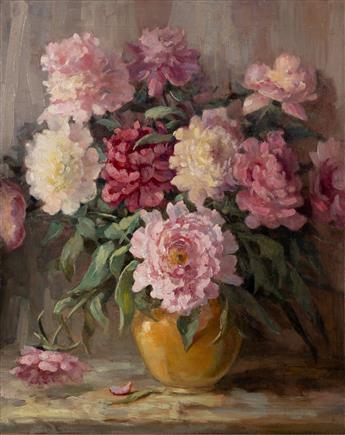 AMERICAN SCHOOL Still Life with Peonies.